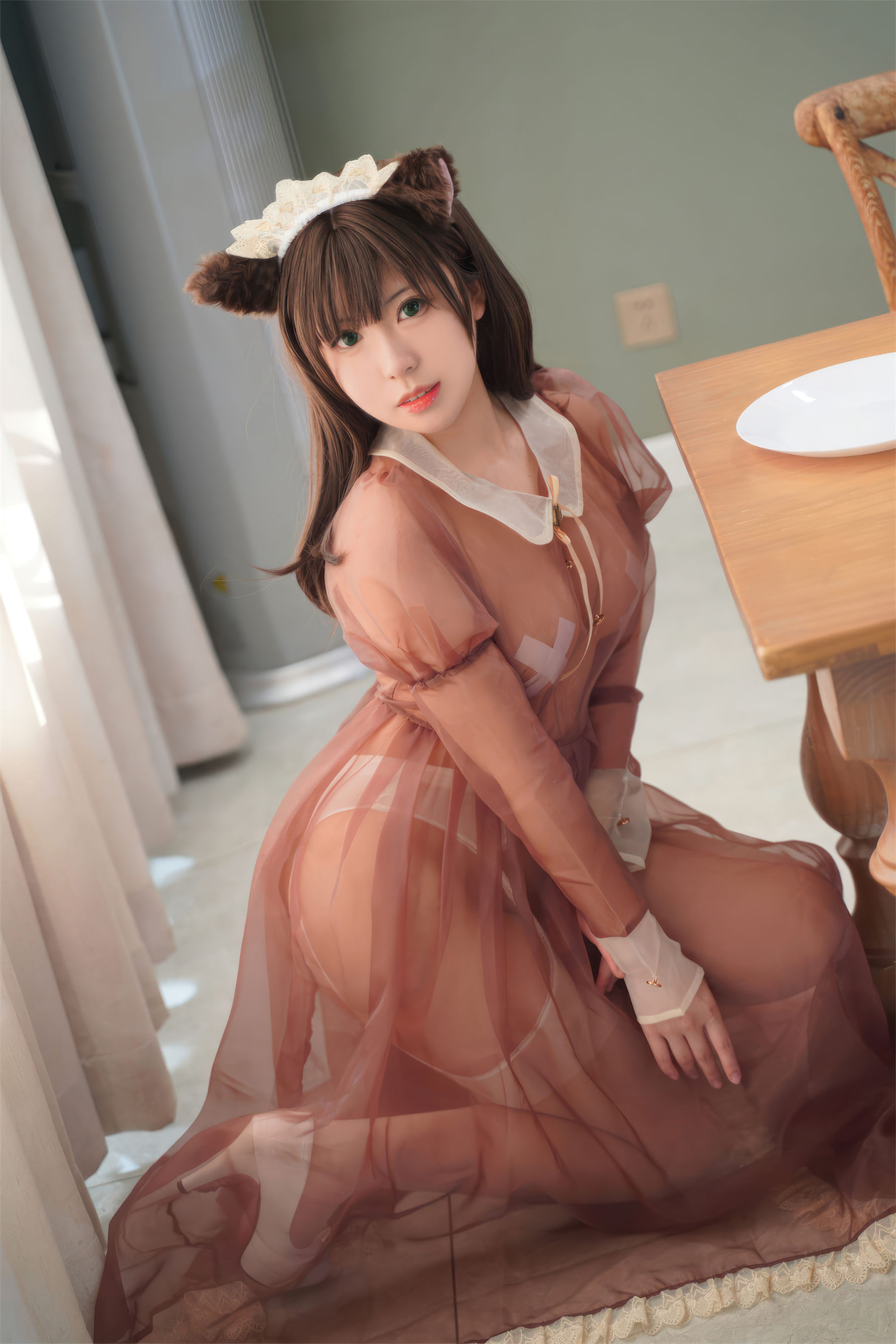 虎森森 - 棕色透明女仆  第8张