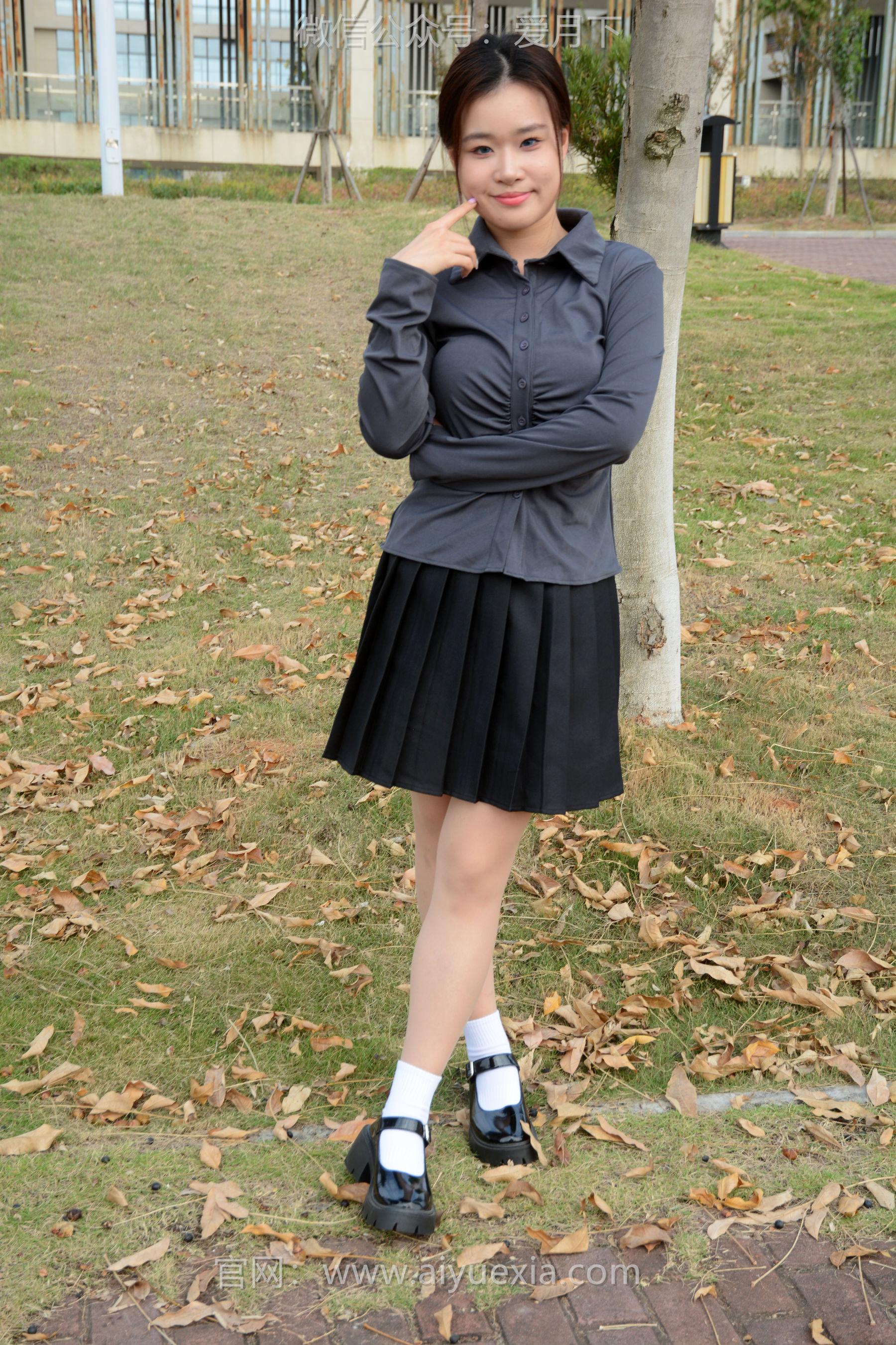 月下摄影 NO.006 茜茜 ~灰色小JK 这身灰色小JK被我穿出了正装的感觉  第46张