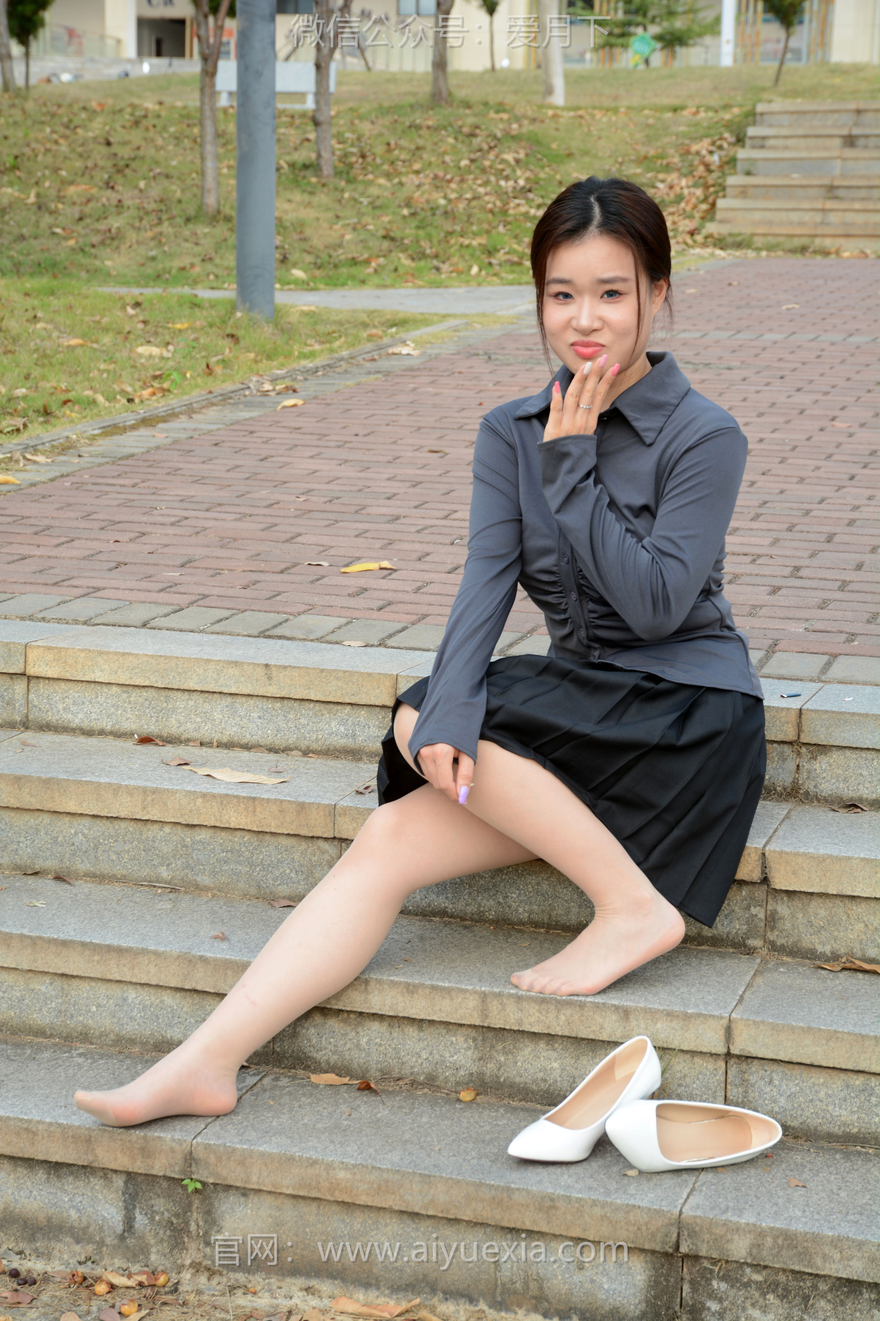 月下摄影 NO.006 茜茜 ~灰色小JK 这身灰色小JK被我穿出了正装的感觉  第95张