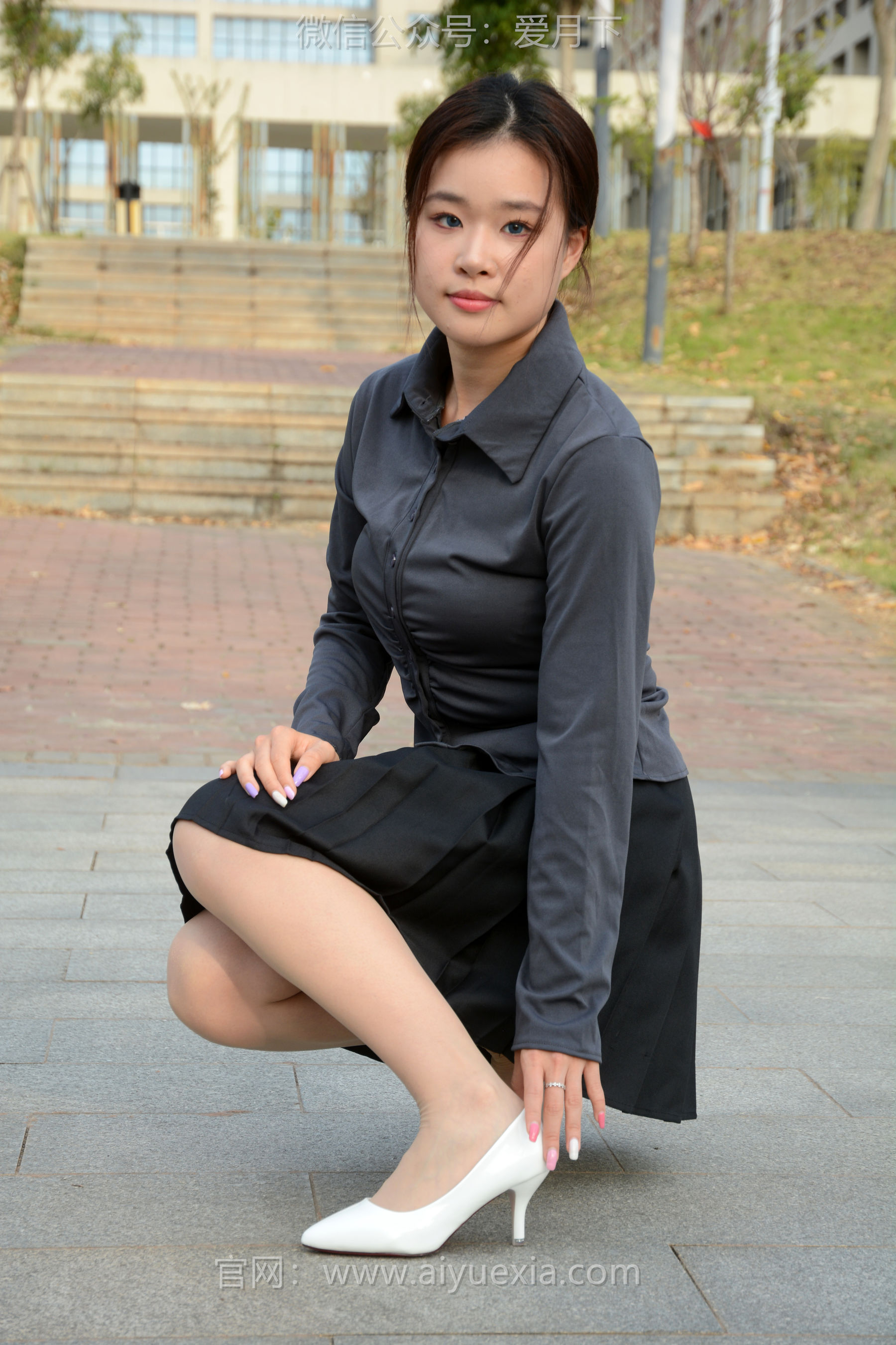 月下摄影 NO.006 茜茜 ~灰色小JK 这身灰色小JK被我穿出了正装的感觉  第75张