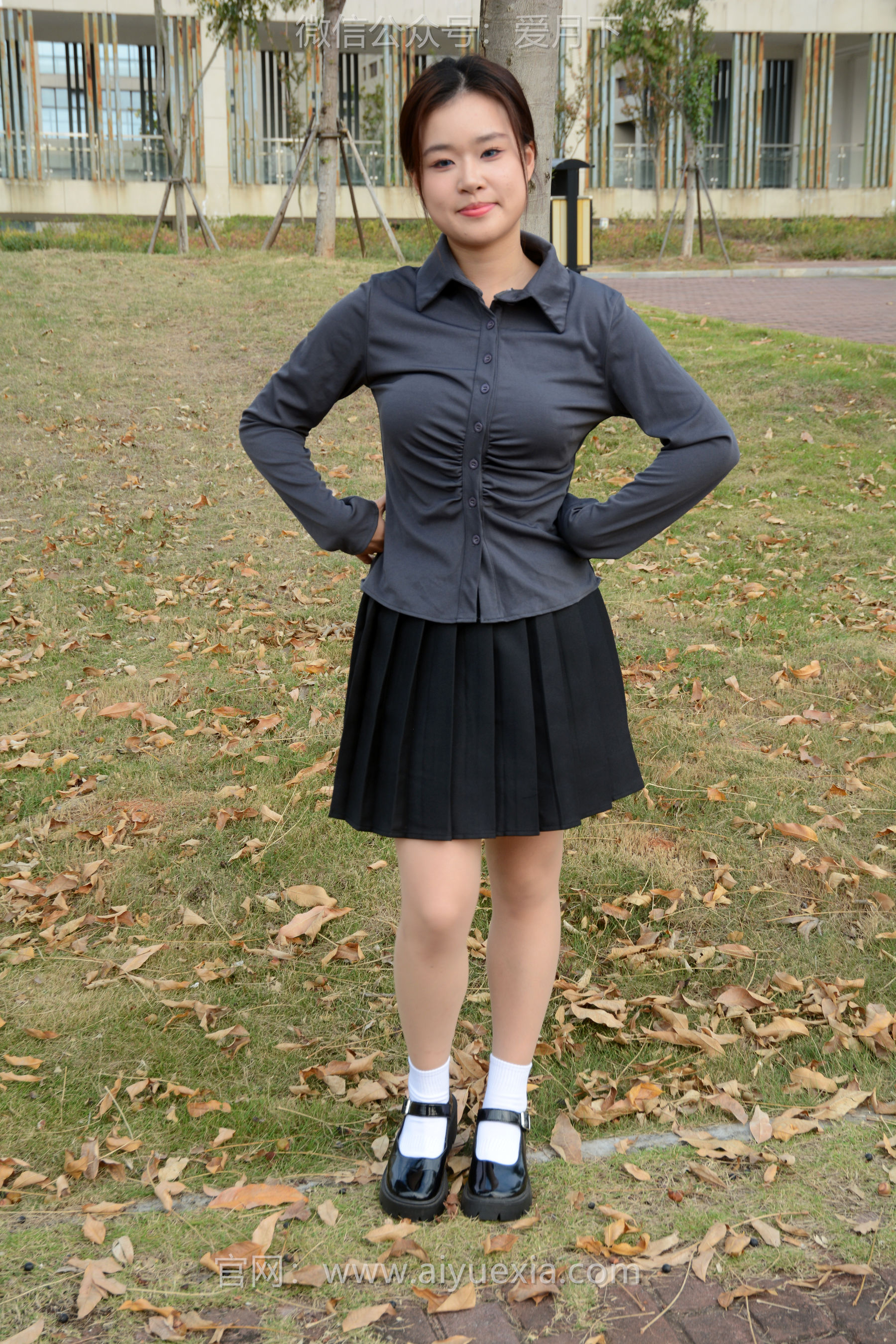 月下摄影 NO.006 茜茜 ~灰色小JK 这身灰色小JK被我穿出了正装的感觉  第44张