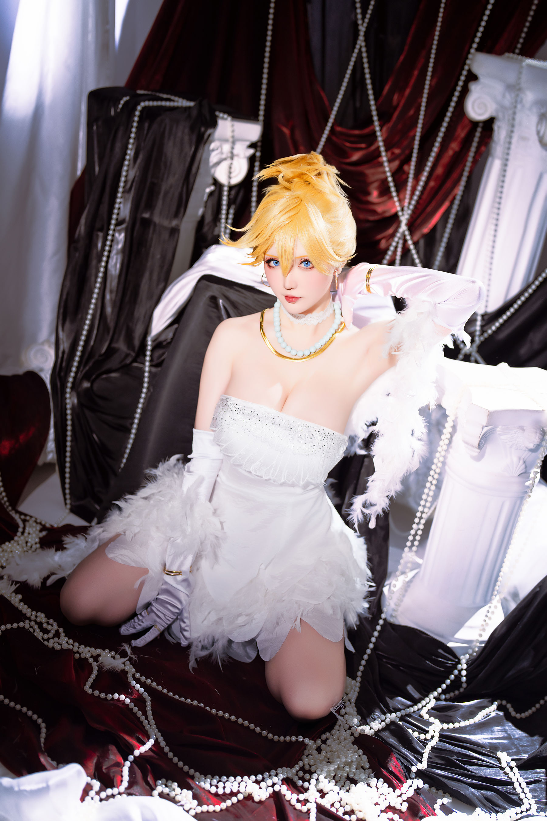 Coser小姐姐 星之迟迟 - 吊带袜天使 潘迪礼服  第9张