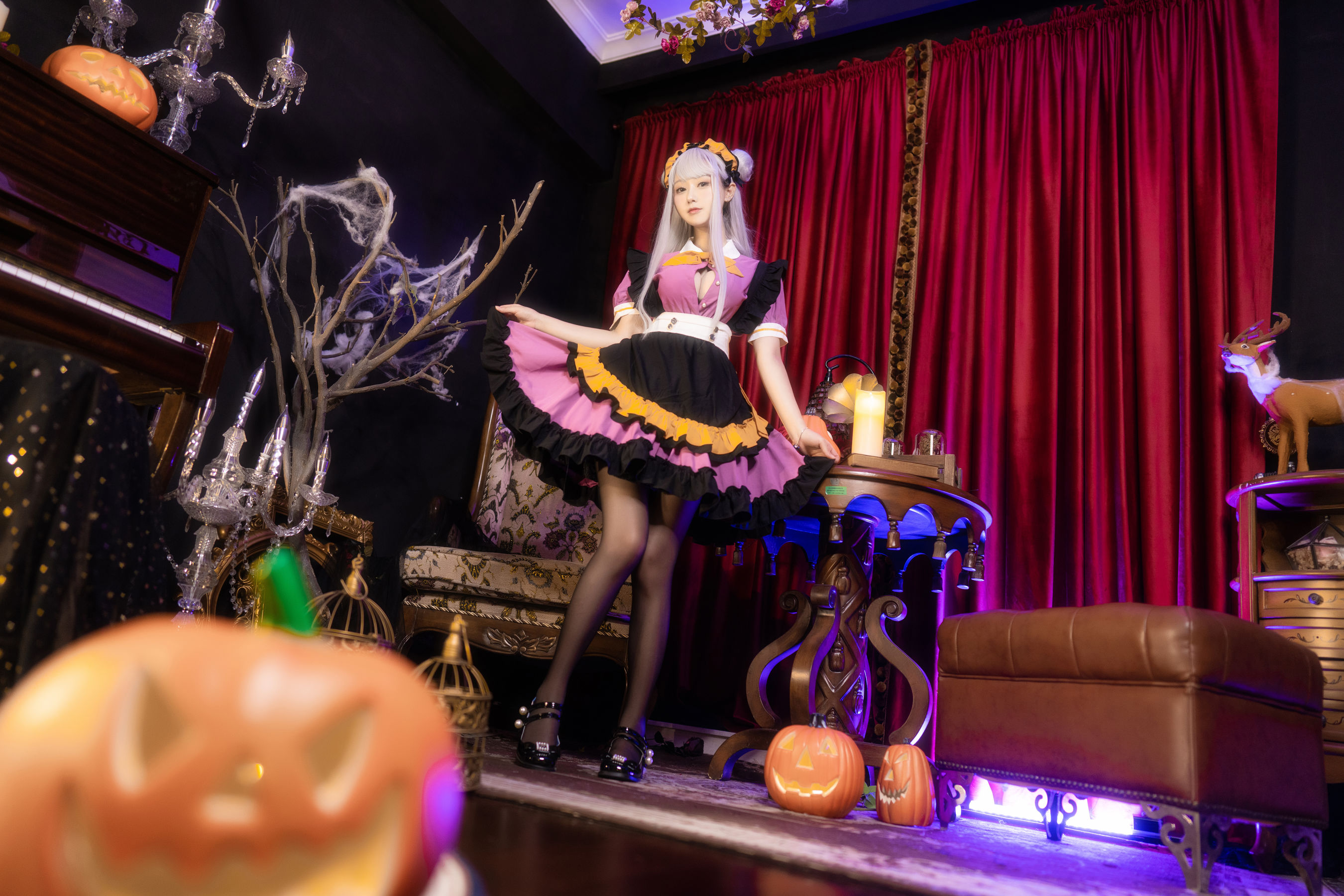 羽生三未 图集 - 万圣黑丝女仆  第4张