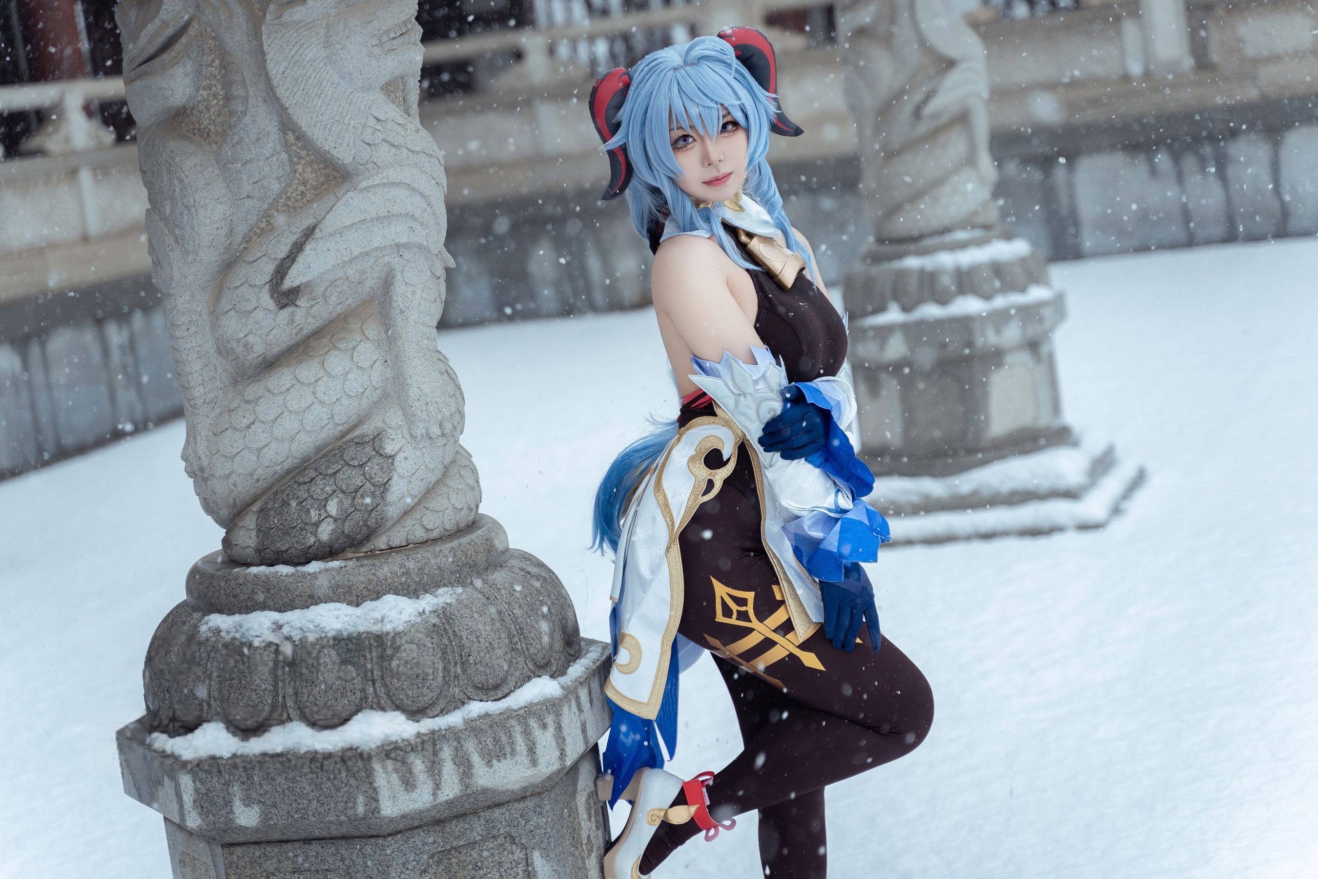 虎森森 - 原神 甘雨 雪景  第4张