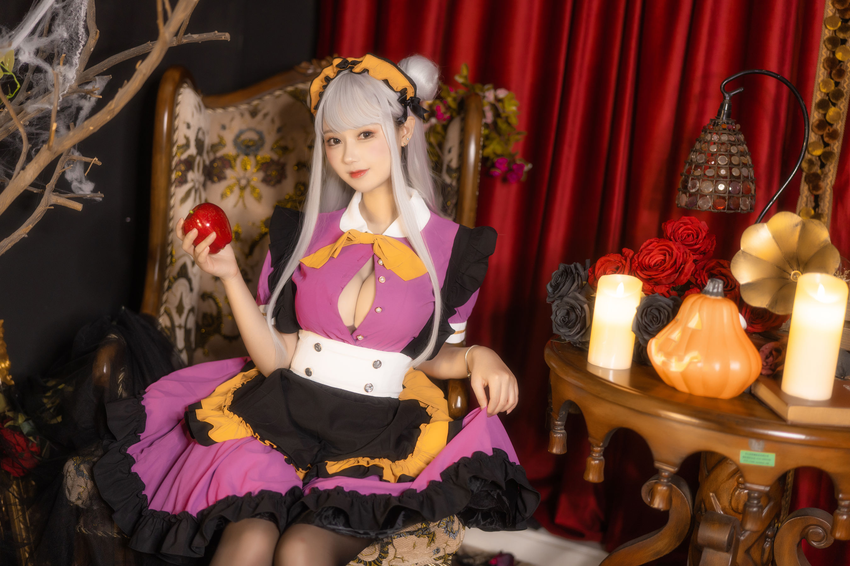 羽生三未 图集 - 万圣黑丝女仆  第3张