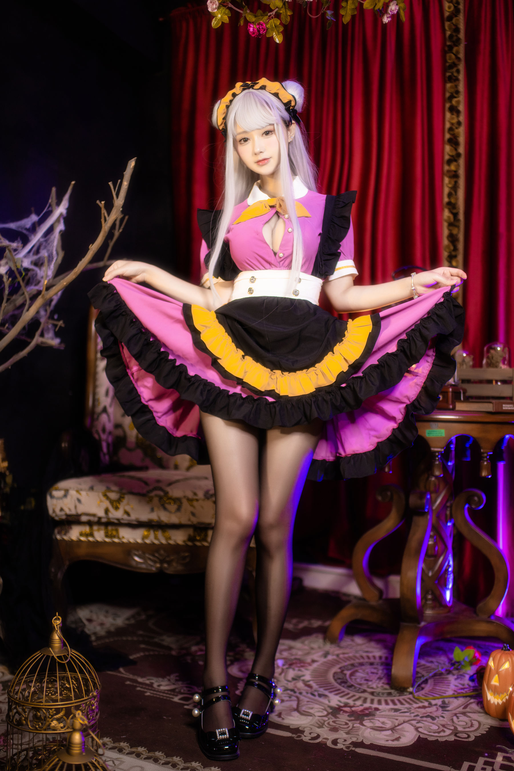 羽生三未 图集 - 万圣黑丝女仆  第7张