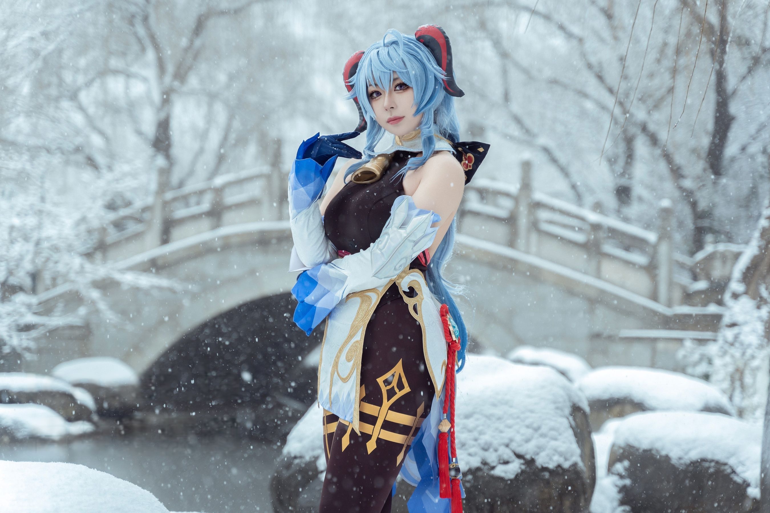 虎森森 - 原神 甘雨 雪景  第9张