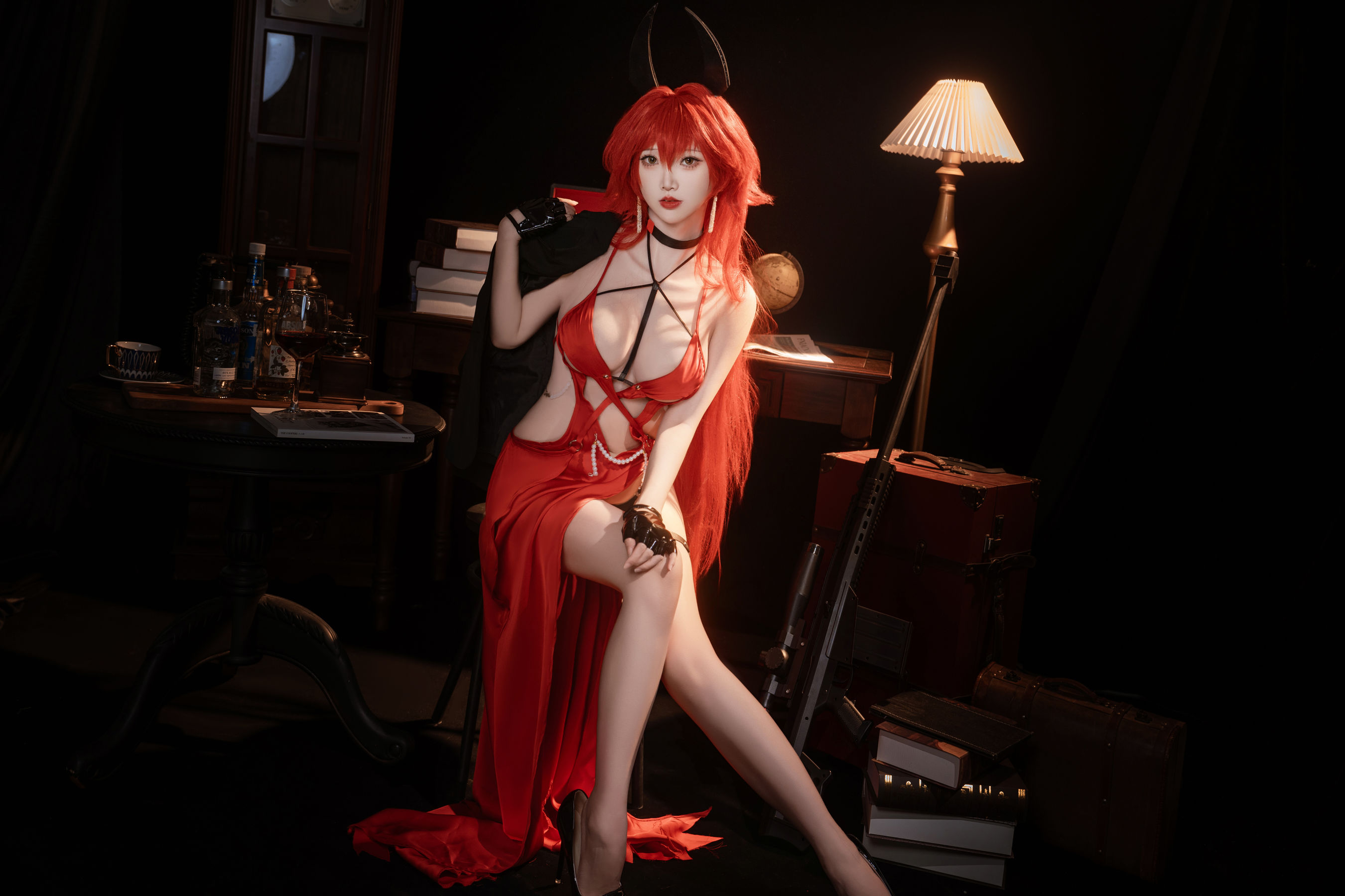 可爱人气Coser面饼仙儿 - Nikke 小红帽礼服  第3张